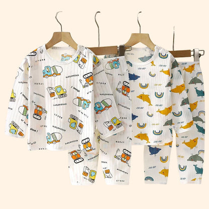 Children Sets Cotton Kids Clothes Long/Short Sleeve Home Sleepwear Children'S Clothing Boy Girl Autumn Winter Tops Pants Suits
