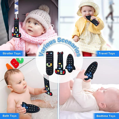 Baby Teething Toys Silicone Chew Teether Teethers for Babies Development Baby Rattle Newborn Infant Sensory Baby Toys 0-3-6-12 M