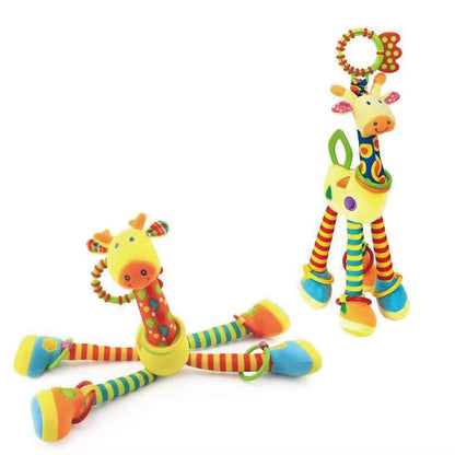 Baby Development Soft Giraffe Animal Handbell Rattle Plush Giraffe Toys / Baby Giraffe Animal Rattle Toys / Soft Giraffe Animal
