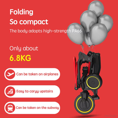 3-Wheel Baby Stroller 7.8KG Lightweight Foldable Tricycle for 1-6 Years Multifunctional Kids Trike with Parent Handle