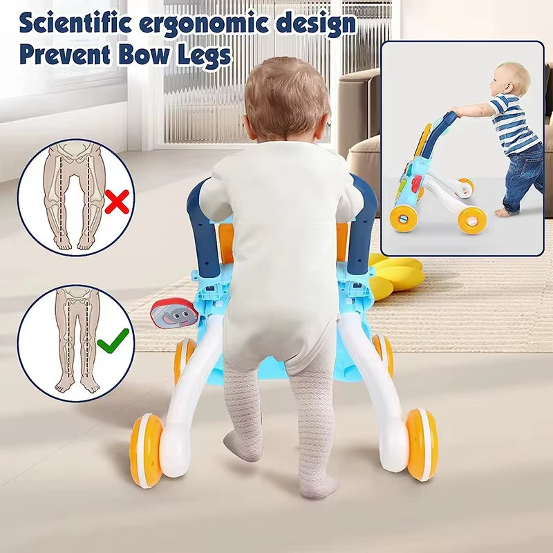 Musical Baby Walker with Artboard Toy Baby Activities Learning Walking Toys Wallkers for Baby Assisted Walking