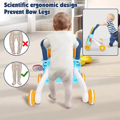 Musical Baby Walker with Artboard Toy Baby Activities Learning Walking Toys Wallkers for Baby Assisted Walking