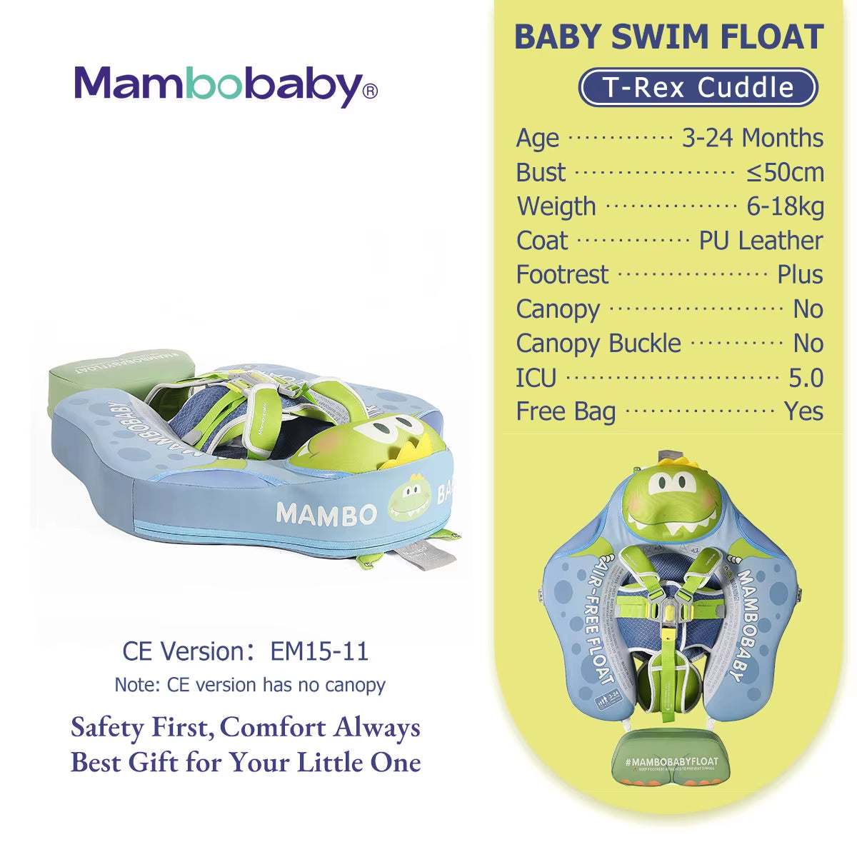 Float Safe Solid Core St-Unicorn B503-143-W-Z Comfort Always: Skin-Friendly Coat Baby Swimming Ring Toddler Pool Float