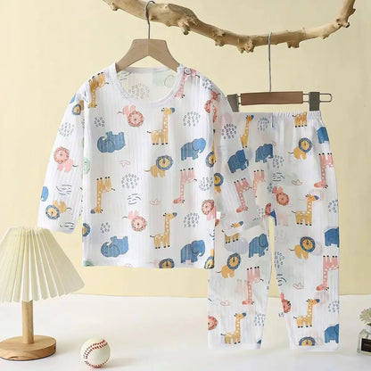 Children Sets Cotton Kids Clothes Long/Short Sleeve Home Sleepwear Children'S Clothing Boy Girl Autumn Winter Tops Pants Suits